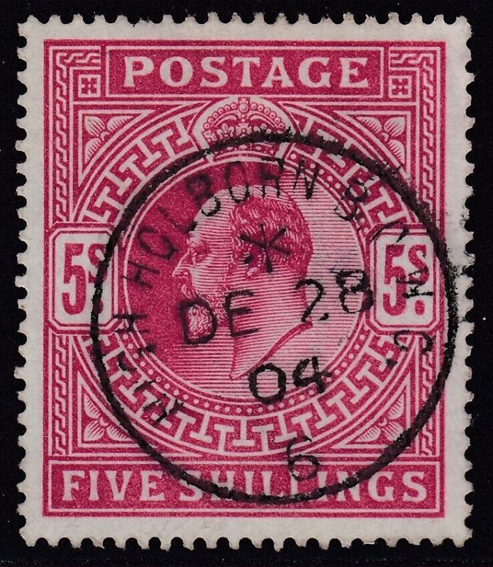 SG 264 5/- deep carmine. Very fine used with a High Holborn CDS, Dec 28th...