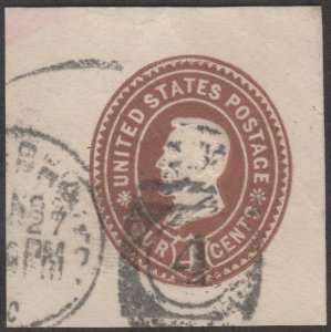 SC#U374 4¢ Lincoln Cut Square (1899) Used