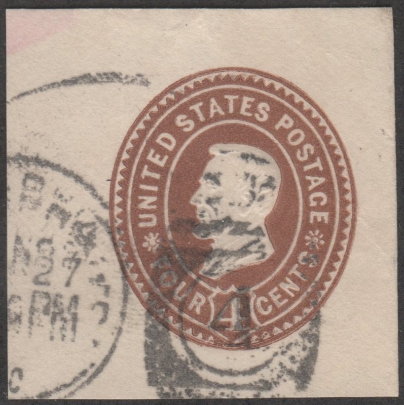 SC#U374 4¢ Lincoln Cut Square (1899) Used