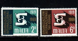 MALTA #398-399  1969  ILO EMBLEM  MINT  VF NH  O.G  b