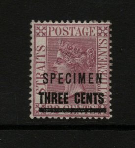 Straits Settlements #73s (SG #83s) Mint Fine With Specimen Overprint Hinged