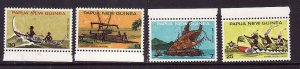 Papua New Guinea-Sc#406-9-unused NH set-Traditional canoes-1975-