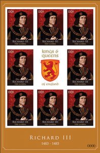 Gambia 2012 - King Richard III - English Royalty - Sheet of 8 - Scott #3429- MNH