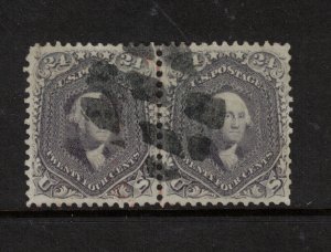 USA #78a Very Fine Used Choice Greyish Lilac Pair 