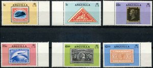 Anguilla SC# 349-54 Historic Stamps on Stamps set MNH