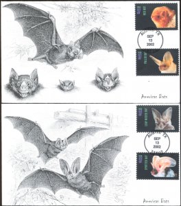 #3661-64 American Bats S & T FDC Set