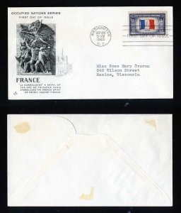 # 915 First Day Cover Artcraft cachet Washington, DC dated 9-28-1943 - # 1