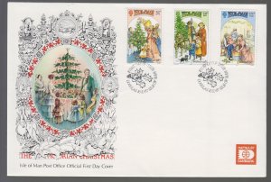 Isle of Man -  1987,   Christmas  set of 3 on FDC