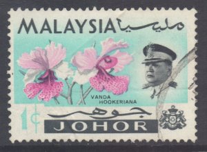 Malaya Johore Scott 169 - SG166, 1965 Orchids 1c used