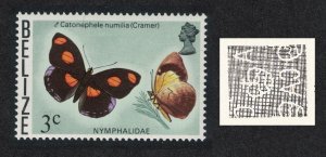 Belize Butterfly 'Catonephele numilia dirce' 3c Watermark Ww12 sideways 1974