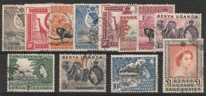 KENYA & UGANDA & TANGANYIKA 1954 QEII Pictorial set 5c-£1.