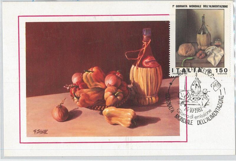 59127  -  ITALY - POSTAL HISTORY: FDC MAXIMUM CARD 1981  -  ART Gastronomy WINE