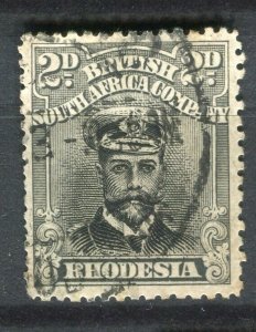 RHODESIA; 1913-22 early GV Admiral issue used Shade of 2d. value