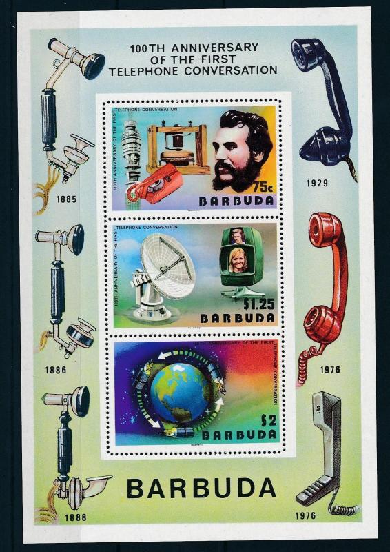 [22015] Antigua & Barbuda 1977 First Telephones Souvenir Sheet MNH