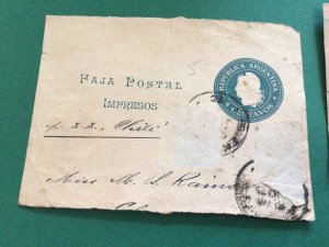 Argentina two early stamps postal wrappers Ref 61842