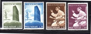 Vatican 1965 MNH Stamps Scott 416-419 Visit of Pope Paul VI to the United Nation