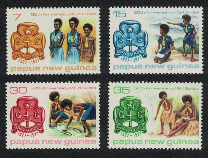 Papua NG Scouts Guiding 4v 1977 MNH SC#470-473 SG#338-341 MI#329-332