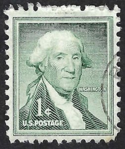United States #1031 1¢ George Washington (1954). Used