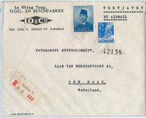 62348 -  INDONESIA - POSTAL HISTORY -  REGISTERED COVER to HOLLAND 1953