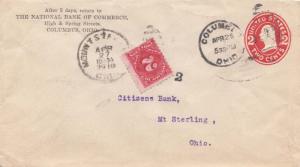 United States Ohio Mount Sterling 1916 duplex  Receiver  Postal Stationery En...