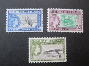 Gibraltar 1956 Sc 61-63,68 MNH