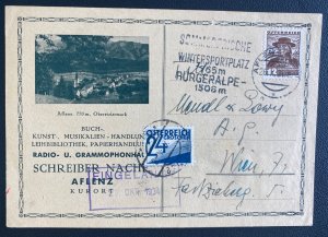 1934 Aflenz Austria Postage Due Postcard Cover To Vienna
