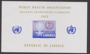 LIBERIA - 1962 MALARIA ERADICATION - SOUVENIR SHEET MINT NH