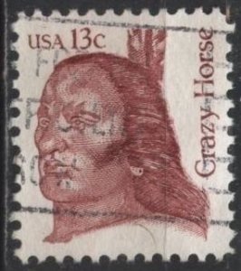 US Sc. #1855 (used) 13¢ Crazy Horse, light maroon (1982)
