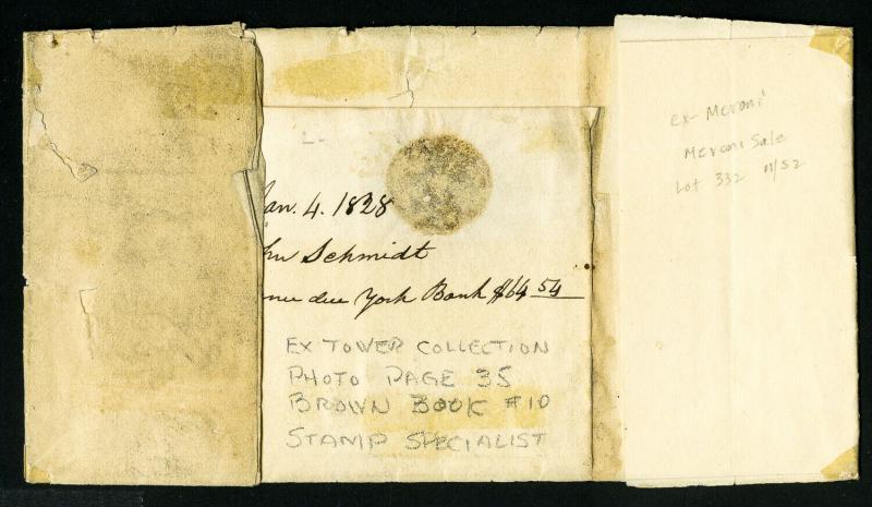 US Stamps Scarce 1828 York, PA Stampless Cover Red Allegorical Figure over Box