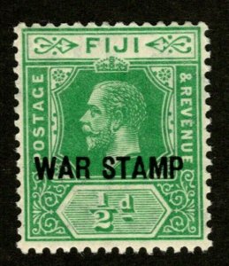 ES-1384 FIJI 1916 WAR TAX STAMPS KGV SCOTT MR1 1/2p GREEN MNH $3.50