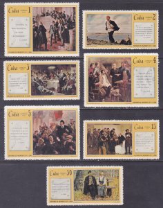 Cuba 1516-22 MNH 1970 Paintings and Quotes Complete 7 Stamp Set Very Fine