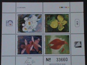 MARSHALL ISLANDS-WORLD STAMPS SHOW SINGAPORE'95- LOVELY ORCHIDS MNH S/S VF