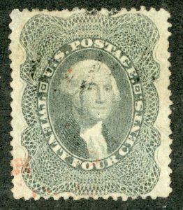 US Stamp #37 Washington 24c, PSE Cert - Used - SMQ - $400.00