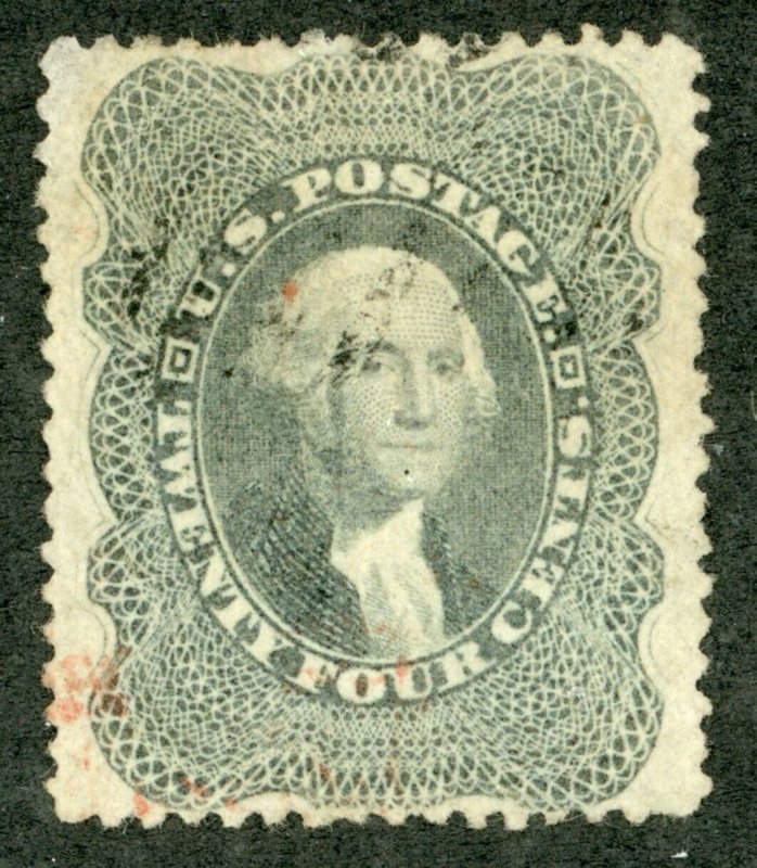 US Stamp #37 Washington 24c, PSE Cert - Used - SMQ - $400.00 