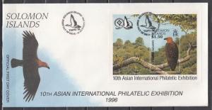 Solomon Is., Scott cat. 837. Taipei Stamp Expo s/sht. Eagle. First Day Cover. ^