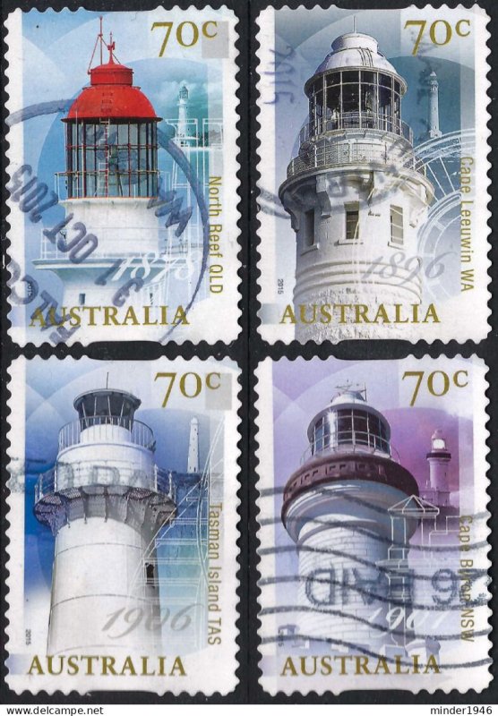 AUSTRALIA 2015 QEII 70c Multicoloured, Lighthouse Set Self Adhesive FU