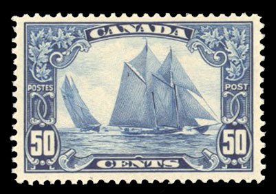 Canada #158 Cat$425, 1929 50c Bluenose, never hinged