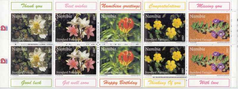 Namibia. 1997. booklet 859-63. Flowers flora. MNH.