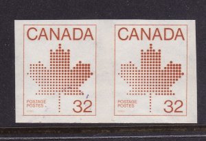 Canada Scott 951a, 1983 32c Maple Leaf Imperf  Coil Pair,  VF MNH.  Scott $175