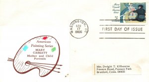 1966 FDC - Mary Cassatt, Mother & Child Portraits - Better Cachet - F25096