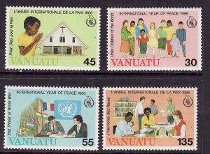 Vanuatu-Sc#430-3- id9- unused NH set-Peace Year-1986-
