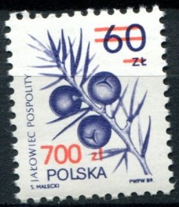 Poland Sc#2970 MNH, 700z on 60z vio bl, Plants (1990-1991) (1990)