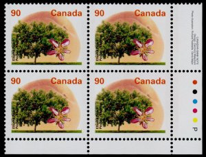 Canada 1374 BR Plate Block MNH Elberta Peach, Fruit, Flower 