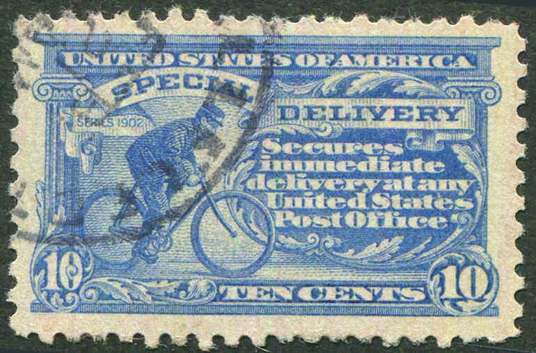 Special Delivery E10 Blue 10¢ 1916 Unwmk P10 Used Fat Margins