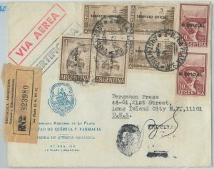 74371 - ARGENTINA - POSTAL HISTORY -  OFFICIAL stamps on REGISTERED COVER 1965