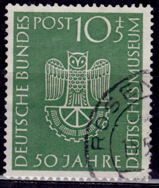 Germany, 1953, Museum in Munich, 10pf + 5pf, sc#B331, used