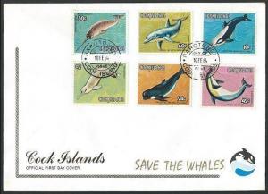 COOK ISLANDS 1984 WHALES set on 2 FDCs.....................................63782