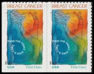 US B1 Breast Cancer first class semipostal horz pair MNH 1998