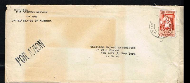 1952 - Venezuela Cover Mi. 768 - To New York [B07_002]