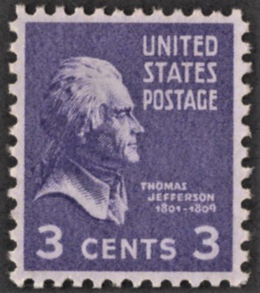US 807 MNH VF 3 Cent Thomas Jefferson